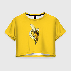 Футболка 3D укороченная женская Banana, цвет: 3D-принт