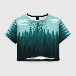 Футболка 3D укороченная женская Firewatch Wood, цвет: 3D-принт