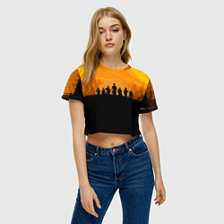Футболка 3D укороченная женская Red Dead Redemption: Orange Sun, цвет: 3D-принт — фото 2
