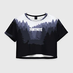 Футболка 3D укороченная женская Fortnite: Dark Forest, цвет: 3D-принт