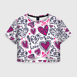 Женский топ Love - pink hearts