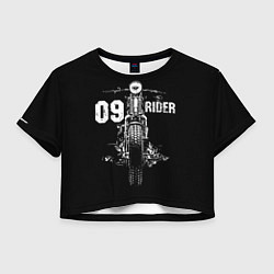 Футболка 3D укороченная женская 09 Rider, цвет: 3D-принт
