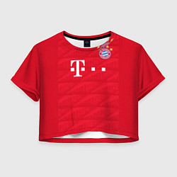 Футболка 3D укороченная женская FC Bayern: Home 19-20, цвет: 3D-принт