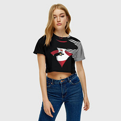 Футболка 3D укороченная женская Женщина в шляпе поп-арт, цвет: 3D-принт — фото 2