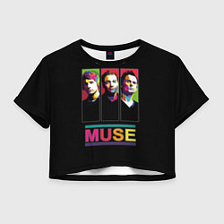 Футболка 3D укороченная женская Muse pop-art, цвет: 3D-принт
