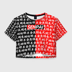 Футболка 3D укороченная женская SENPAI, цвет: 3D-принт