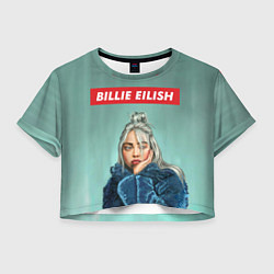 Футболка 3D укороченная женская Billie Eilish, цвет: 3D-принт