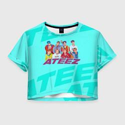 Футболка 3D укороченная женская Ateez, цвет: 3D-принт