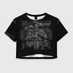 Футболка 3D укороченная женская Викинг, цвет: 3D-принт