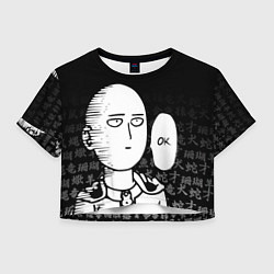 Футболка 3D укороченная женская ONE-PUNCH MAN, цвет: 3D-принт