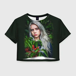 Футболка 3D укороченная женская BILLIE EILISH, цвет: 3D-принт