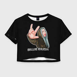 Футболка 3D укороченная женская BILLIE EILISH, цвет: 3D-принт