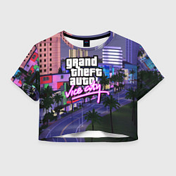 Футболка 3D укороченная женская Grand Theft Auto Vice City, цвет: 3D-принт