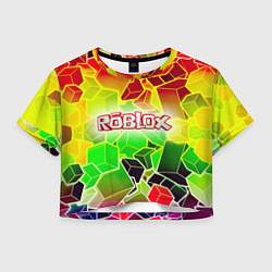 Футболка 3D укороченная женская Роблокс, цвет: 3D-принт