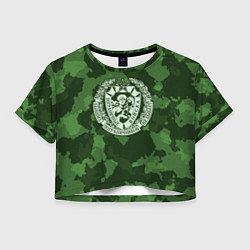 Футболка 3D укороченная женская Пограничные Войска, цвет: 3D-принт