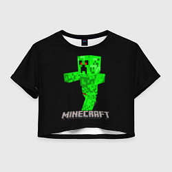 Футболка 3D укороченная женская MINECRAFT CREEPER, цвет: 3D-принт