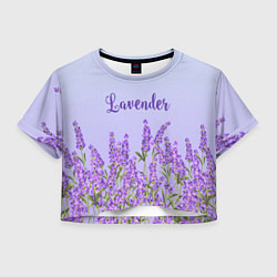 Футболка 3D укороченная женская Lavander, цвет: 3D-принт