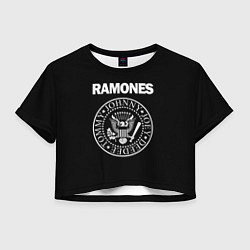 Футболка 3D укороченная женская RAMONES, цвет: 3D-принт