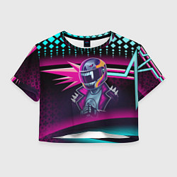 Футболка 3D укороченная женская НЕОНОВЫЙ ГОНЩИК, цвет: 3D-принт