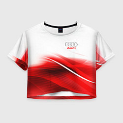 Футболка 3D укороченная женская AUDI, цвет: 3D-принт