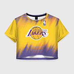 Футболка 3D укороченная женская Los Angeles Lakers, цвет: 3D-принт