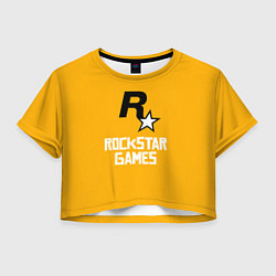 Футболка 3D укороченная женская Рокстар, цвет: 3D-принт