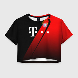 Футболка 3D укороченная женская FC Bayern Munchen Форма, цвет: 3D-принт