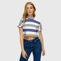 Футболка 3D укороченная женская Полоски, цвет: 3D-принт — фото 2