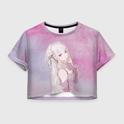 Футболка 3D укороченная женская Эмилия, цвет: 3D-принт