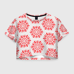 Футболка 3D укороченная женская Цишань Вэнь, цвет: 3D-принт