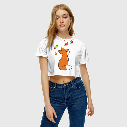 Женский топ Лиса С Листиками / 3D-принт – фото 3