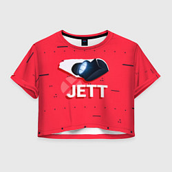 Футболка 3D укороченная женская Jett, цвет: 3D-принт