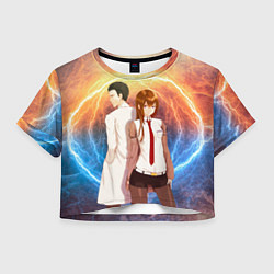 Футболка 3D укороченная женская Врата Штейна, цвет: 3D-принт