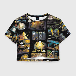 Футболка 3D укороченная женская LITTLE NIGHTMARES, цвет: 3D-принт