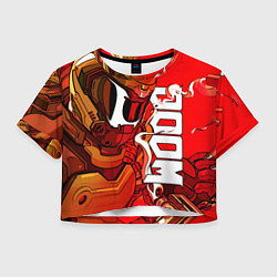 Футболка 3D укороченная женская DOOM Eternal, цвет: 3D-принт