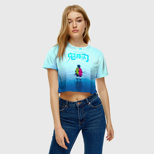 Женский топ Гию Томиока Kimetsu no Yaiba / 3D-принт – фото 3