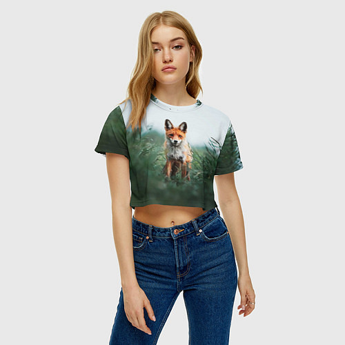 Женский топ Лисица в зелени / 3D-принт – фото 3