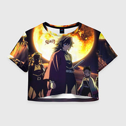 Футболка 3D укороченная женская Demon Slayer: Kimetsu no Yaiba, цвет: 3D-принт