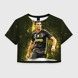Футболка 3D укороченная женская Cristiano Ronaldo Juventus, цвет: 3D-принт