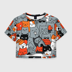 Женский топ Разноцветные коты