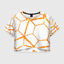 Футболка 3D укороченная женская Hexagon, цвет: 3D-принт