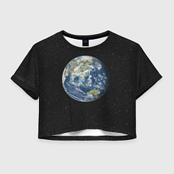 Футболка 3D укороченная женская ПланеТа ЗемЛя, цвет: 3D-принт
