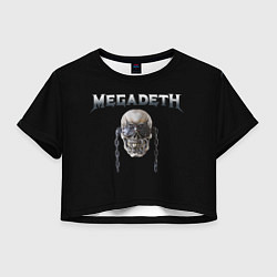 Футболка 3D укороченная женская Megadeth, цвет: 3D-принт