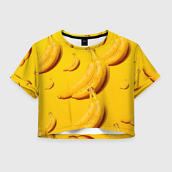 Футболка 3D укороченная женская Банановый рай, цвет: 3D-принт