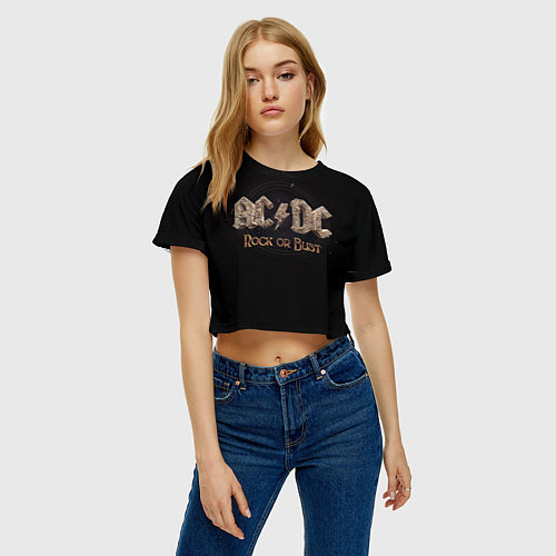 Женский топ ACDC Rock or Bust / 3D-принт – фото 3