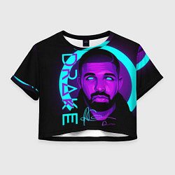 Футболка 3D укороченная женская Drake, цвет: 3D-принт