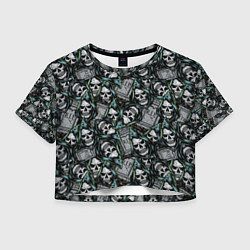 Футболка 3D укороченная женская Смерть, цвет: 3D-принт
