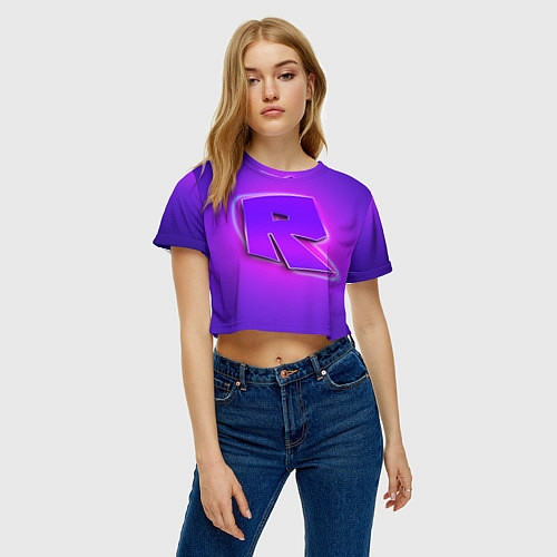 Женский топ ROBLOX NEON LOGO РОБЛОКС / 3D-принт – фото 3