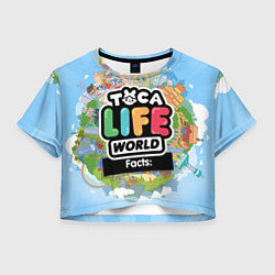 Футболка 3D укороченная женская Toca Life World, цвет: 3D-принт