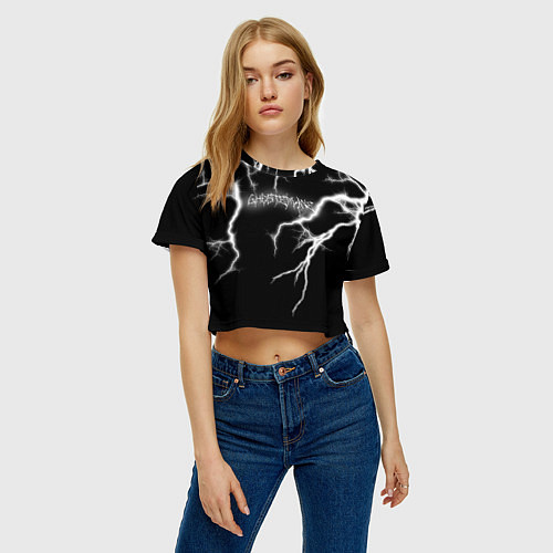 Женский топ GHOSTEMANE Lightning Гостмейн Молния Надпись / 3D-принт – фото 3
